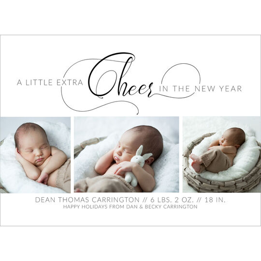 A Little Extra Cheer Photo Birth Announcements